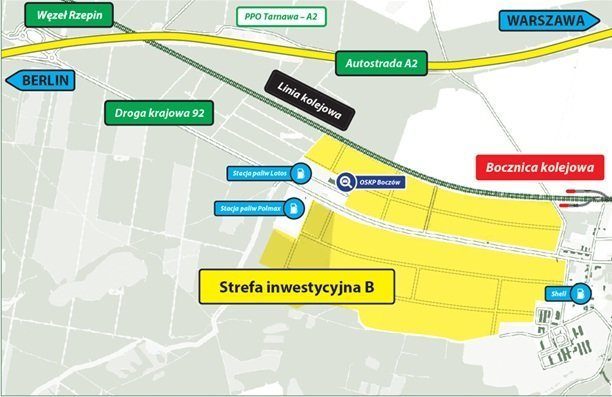 Teren inwestycyjny 120 ha – Działka strefa inwestycyjna Boczów