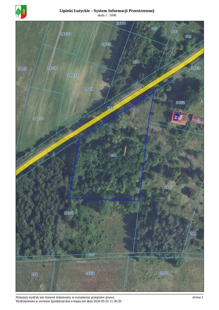Teren inwestycyjny 0,52 ha – działka nr 244, ob. Grotów