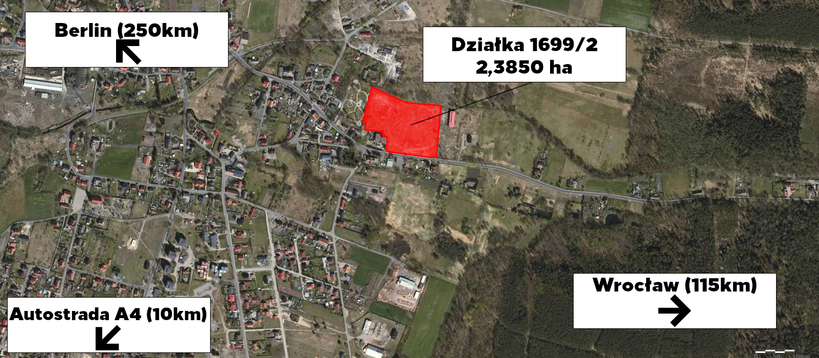 Attractive plot in the centre of Gromadka, local zoning plan (MPZP), next to a Biedronka store under construction, police and fire stations