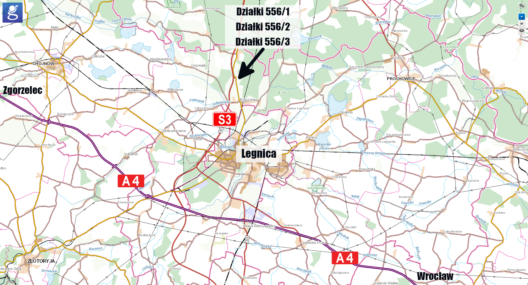 Atrakcyjne 3 działki 1 hektarowe przy S3, w pobliżu Dino i gruntu